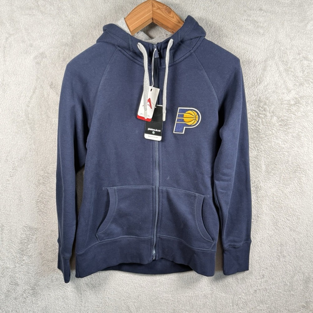 Indiana Pacers Antigua Victory Hoodie Womens M NBA Team Navy Full Zip BBall NWT